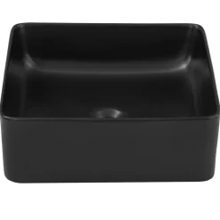 Lavabo bagno da appoggio 37x37cm ceramica nero Obscur