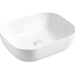 Lavabo bagno da appoggio 50x40cm ceramica bianco Bloom