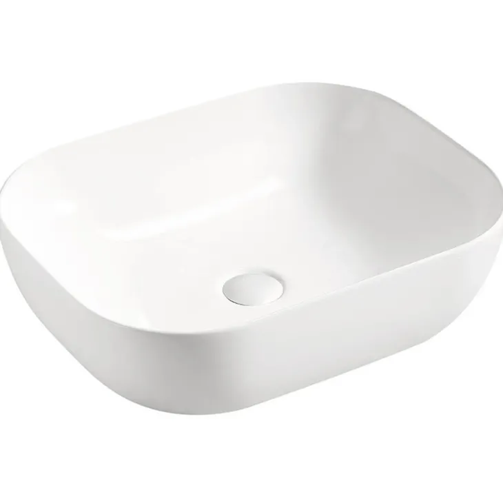 Lavabo bagno da appoggio 50x40cm ceramica bianco Bloom