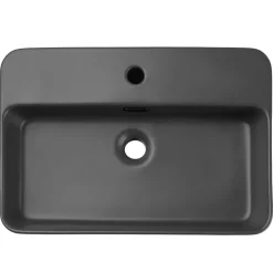 Lavabo bagno da appoggio 55x38cm ceramica antracite Spigol