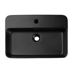 Lavabo bagno da appoggio 55x38cm ceramica nero Spigol