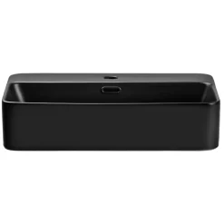 Lavabo bagno da appoggio 55x38cm ceramica nero Spigol