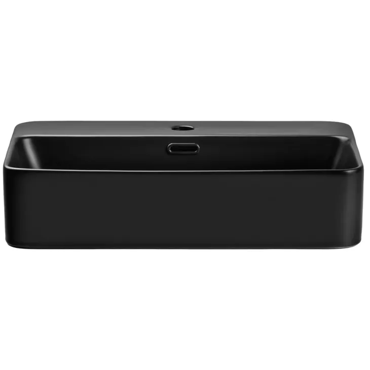 Lavabo bagno da appoggio 55x38cm ceramica nero Spigol