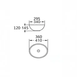 Lavabo bagno da appoggio 41x34cm in ceramica bianco lucido Ondea