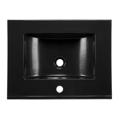 Lavabo bagno da incasso 81x46cm ceramica nera Maverick