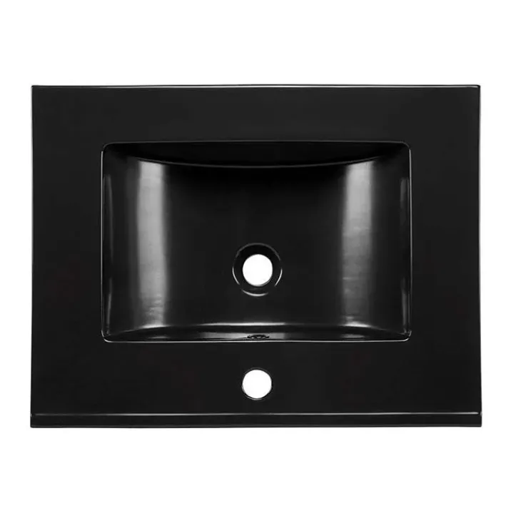 Lavabo bagno da incasso 81x46cm ceramica nera Maverick