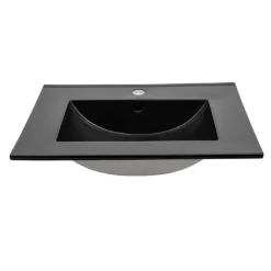 Lavabo bagno da incasso 81x46cm ceramica nera Maverick