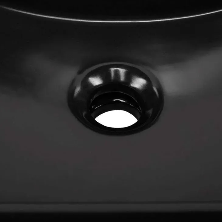 Lavabo bagno da incasso 81x46cm ceramica nera Maverick