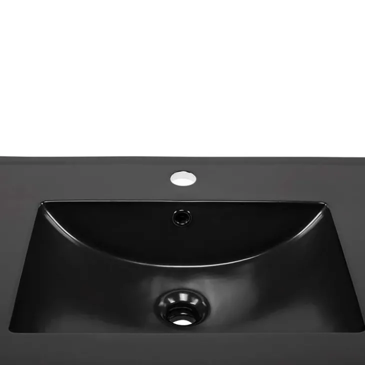 Lavabo bagno da incasso 81x46cm ceramica nera Maverick