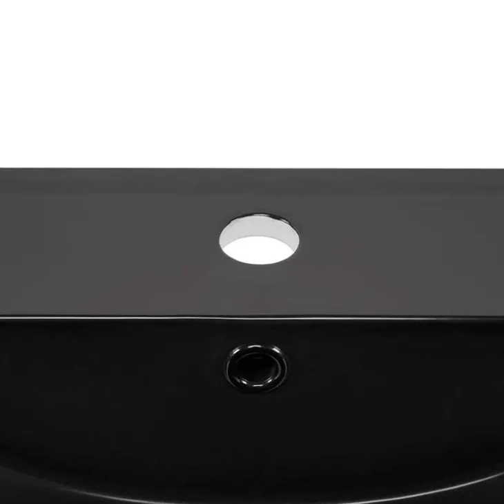 Lavabo bagno da incasso 81x46cm ceramica nera Maverick