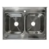 Lavello da appoggio 80x60 cm 2 vasche acciaio inox Marlow