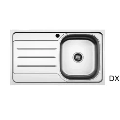 Lavello da incasso 80x50cm 1 vasca destra acciaio inox con gocciolatoio Asilcrome