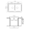 Lavello da incasso 79x50cm 2 vasche acciaio inox Tearcrom