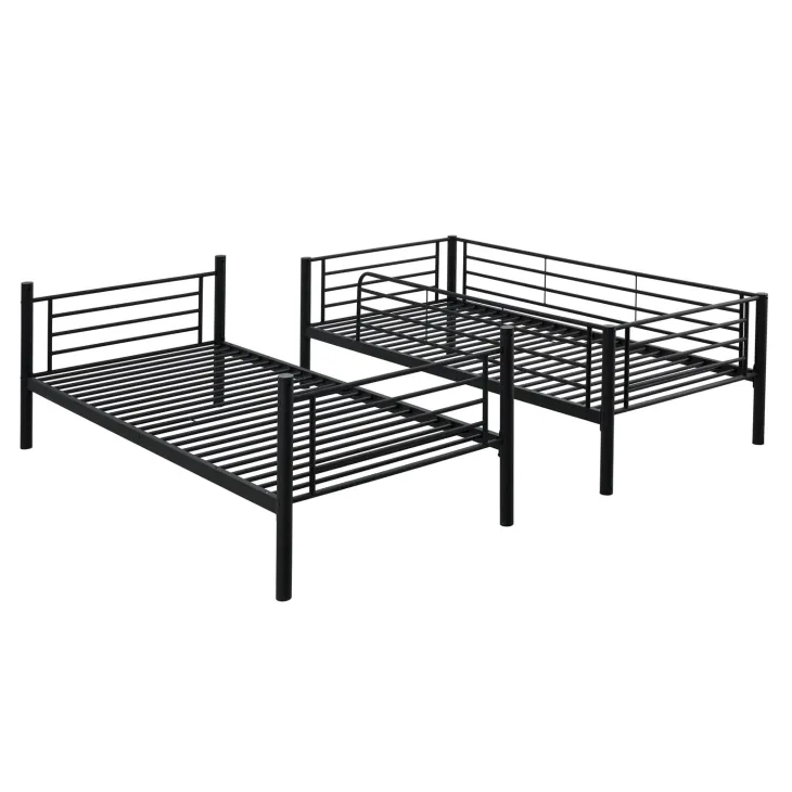 Letto a castello con 2 letti singoli 90x200cm nero Rodin