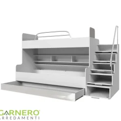 Letto a castello per bambini 254x120cm bianco nero Enrico Gihome®