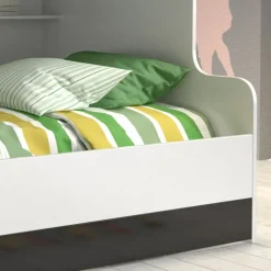 Letto a castello per bambini 254x120cm bianco nero Enrico Gihome®