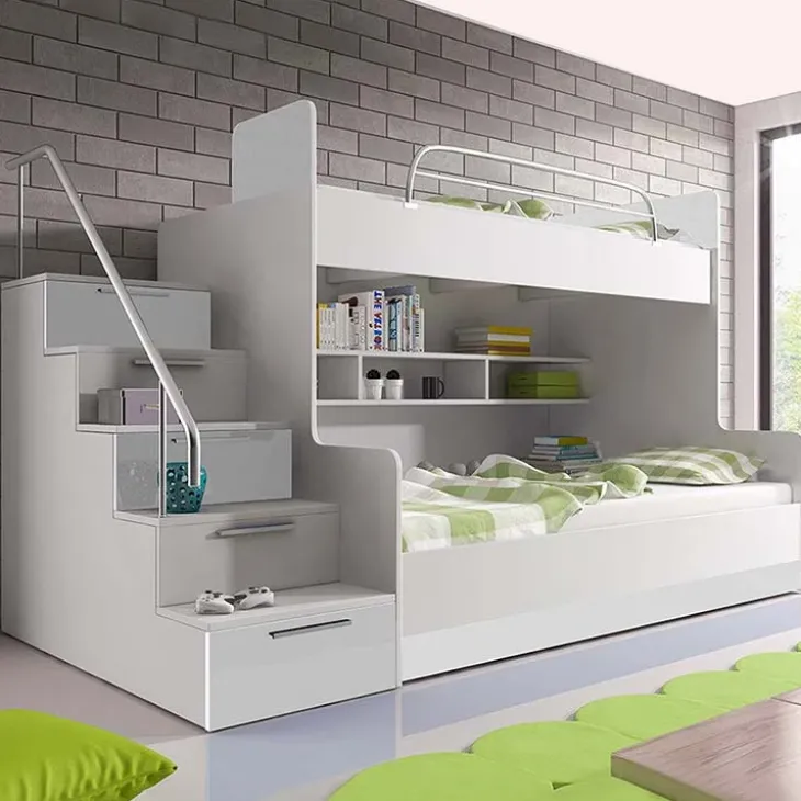 Letto a castello per bambini 254x120cm bianco Enrico Gihome®