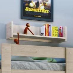 Letto a castello 205x96cm con cassettiera e mensola rovere Lorenzo Gihome®