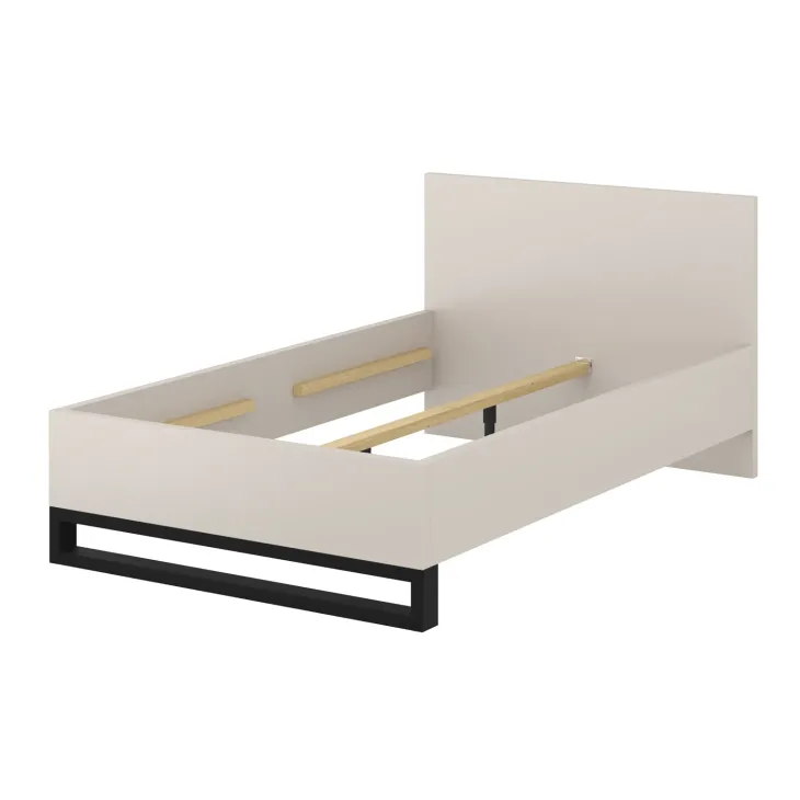 Letto alla francese 140x200cm beige cashmere Petra