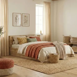 Letto alla francese 140x200cm con contenitore quercia Tamika