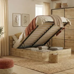 Letto alla francese 140x200cm con contenitore quercia Tamika