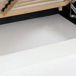 Letto alla francese 140x200 cm con rete contenitore imbottito tessuto bouclé grigio chiaro Cometa