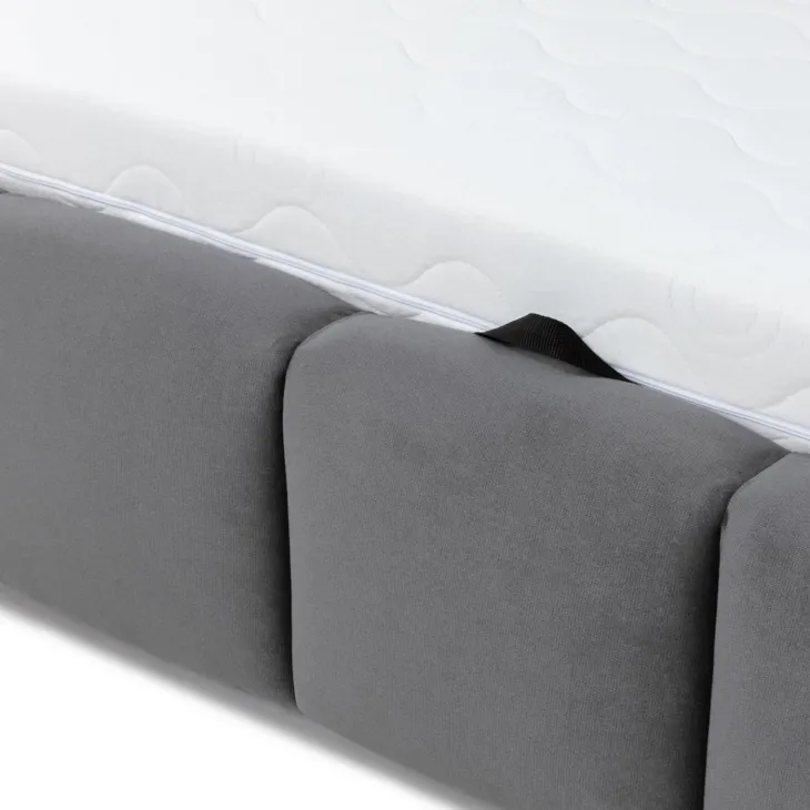 Letto alla francese 140x200 cm con rete contenitore imbottito grigio scuro Cometa