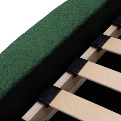 Letto alla francese 140x200cm con rete contenitore imbottito tessuto bouclé verde Aluna