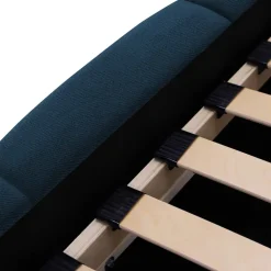 Letto alla francese 140x200cm con rete contenitore imbottito blu Aluna