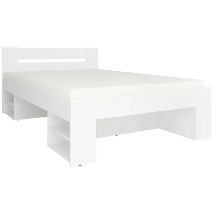 Letto alla francese 140x200cm con set cassettoni bianco Aurora