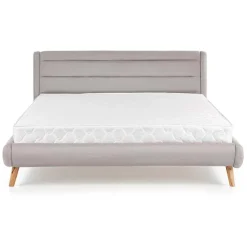 Letto alla francese 140x200cm in tessuto grigio chiaro Pompei Gihome®