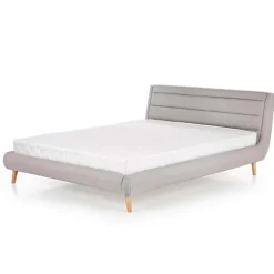 Letto alla francese 140x200cm in tessuto grigio chiaro Pompei Gihome®