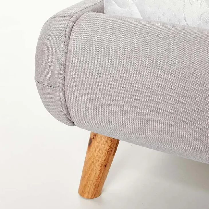 Letto alla francese 140x200cm in tessuto grigio chiaro Pompei Gihome®