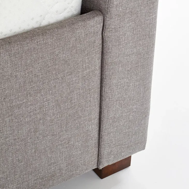 Letto alla francese 140x200cm in tessuto grigio Mestre Gihome®