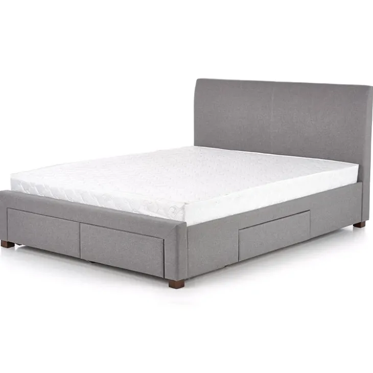 Letto alla francese 140x200cm in tessuto grigio Mestre Gihome®
