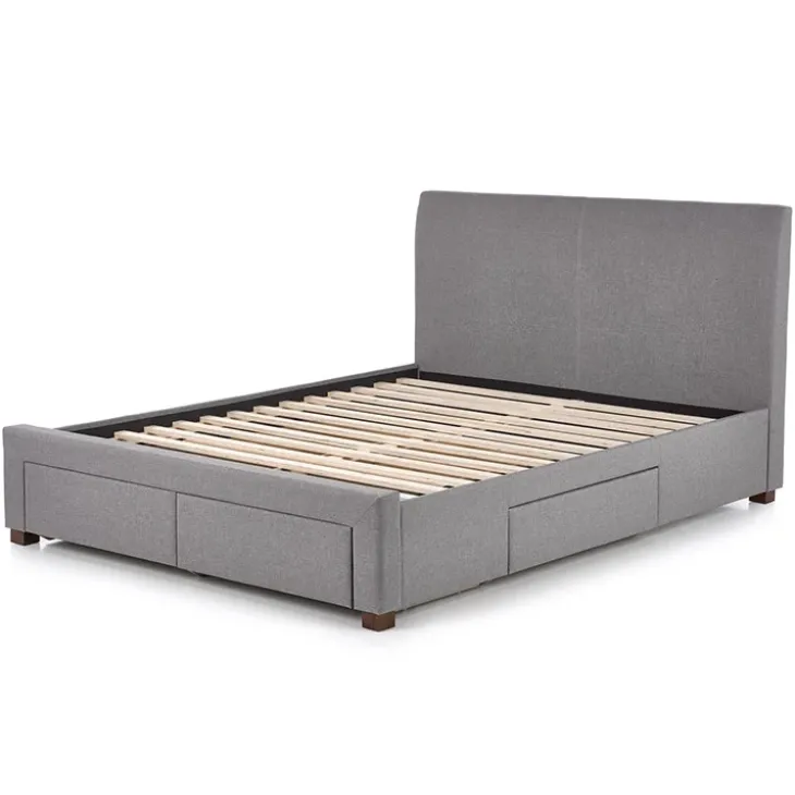 Letto alla francese 140x200cm in tessuto grigio Mestre Gihome®