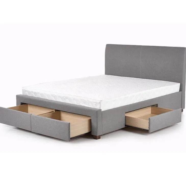 Letto alla francese 140x200cm in tessuto grigio Mestre Gihome®