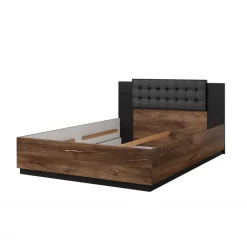 Letto alla francese 140x200cm noce nero Vulcano