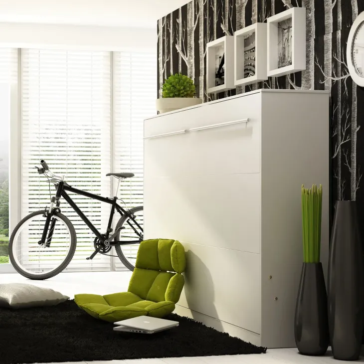Letto a scomparsa orizzontale 90x200 cm singolo bianco Chimera
