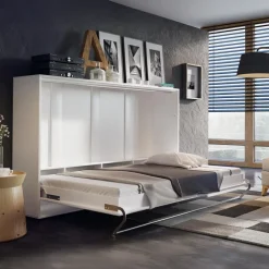Letto a scomparsa orizzontale 120x200 cm una piazza e mezza bianco Chimera