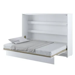 Letto a scomparsa orizzontale 120x200 cm una piazza e mezza bianco Camelio