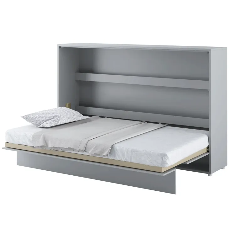 Letto a scomparsa orizzontale 120x200 cm una piazza e mezza grigio Camelio