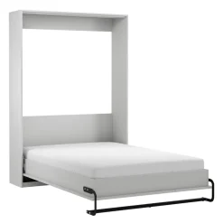 Letto a scomparsa verticale 140x200 cm alla francese shabby bianco Shubo