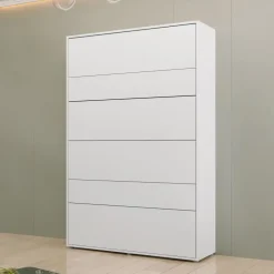 Letto a scomparsa verticale 140x200 cm alla francese bianco Camelio