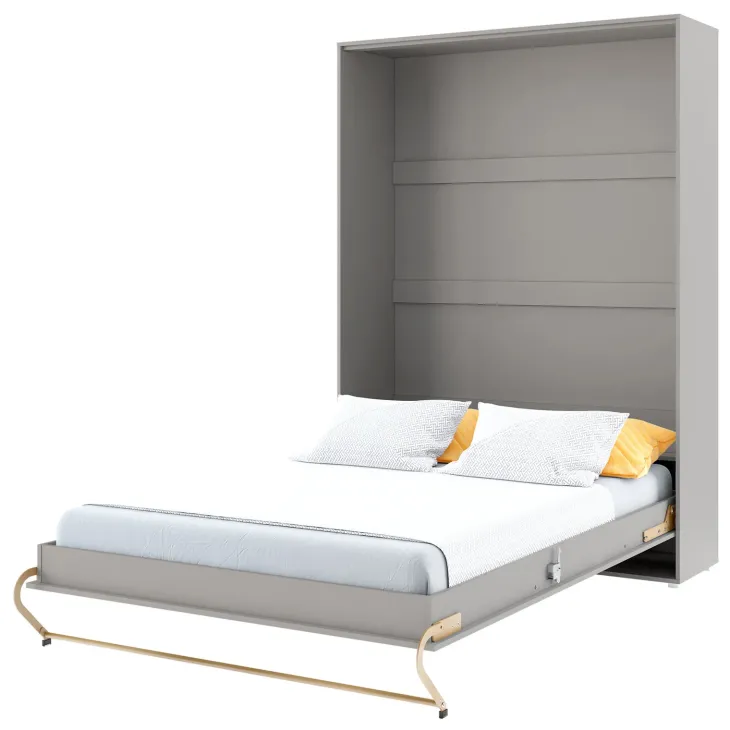 Letto a scomparsa verticale 140x200 cm alla francese grigio Chimera