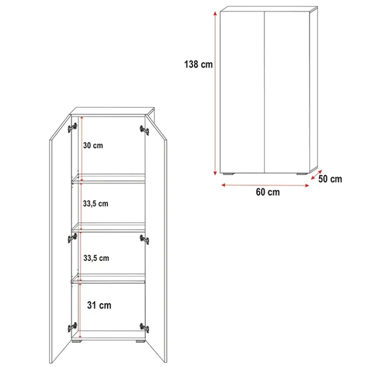 Letto a soppalco con armadio 254x120cm bianco Simone Gihome®