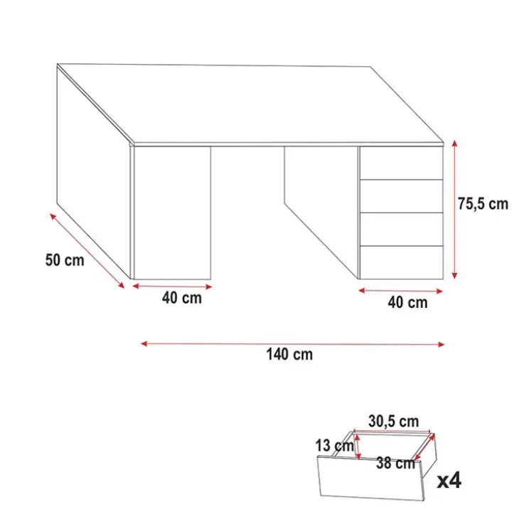 Letto a soppalco con armadio 254x120cm bianco Simone Gihome®