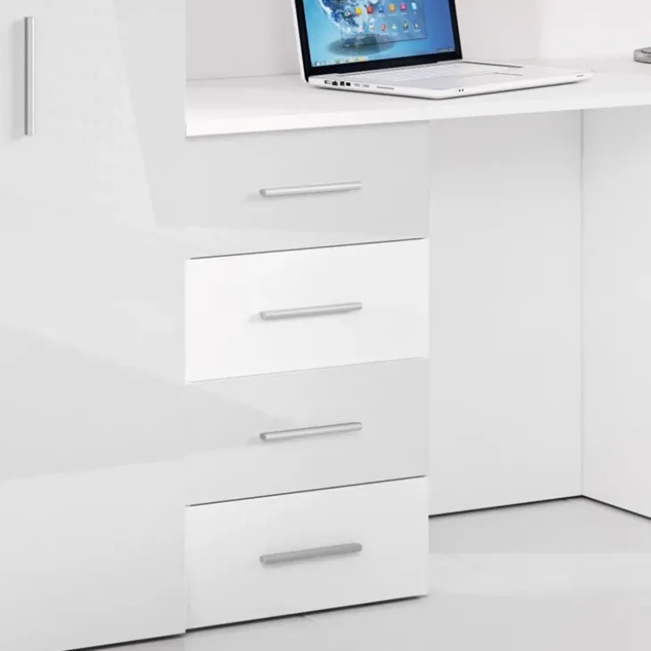 Letto a soppalco con armadio 254x120cm bianco Simone Gihome®