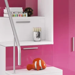 Letto a soppalco con armadio 254x120cm bianco rosa Simone Gihome®