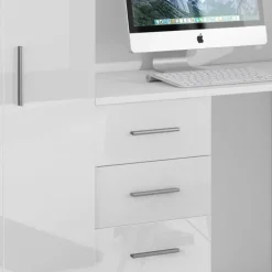 Letto a soppalco con armadio 324x180cm bianco 2 letti Diego Gihome®